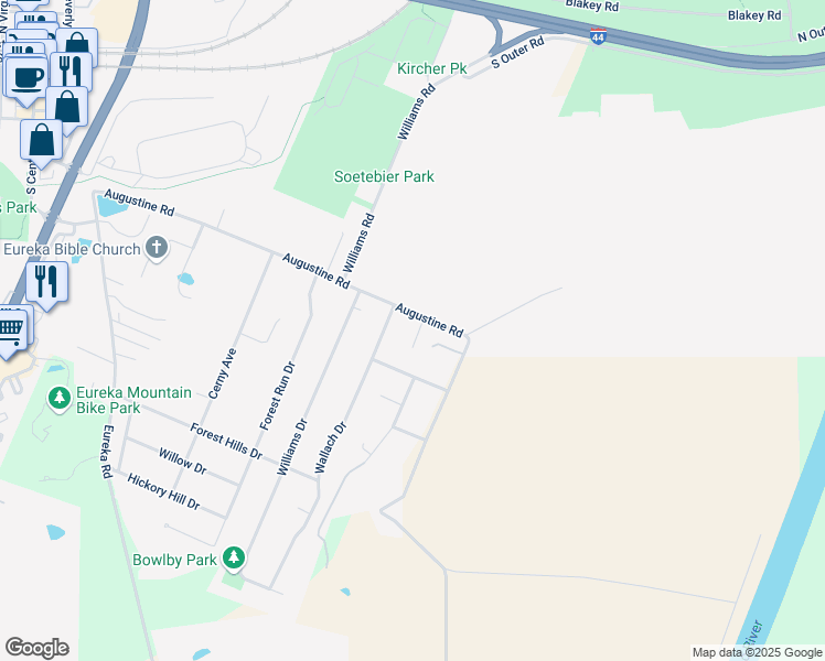map of restaurants, bars, coffee shops, grocery stores, and more near 2 Orf Place in Eureka