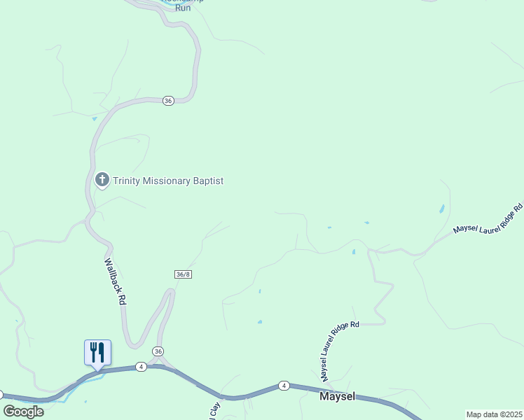 map of restaurants, bars, coffee shops, grocery stores, and more near 335 Tea Berry Hollow Road in Maysel