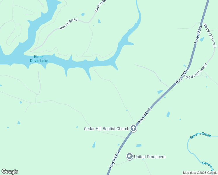 map of restaurants, bars, coffee shops, grocery stores, and more near Blanche Davis Road in Owenton