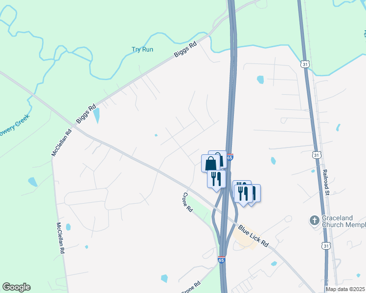 map of restaurants, bars, coffee shops, grocery stores, and more near Deerfield Crossing in Memphis