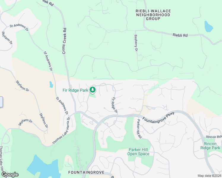 map of restaurants, bars, coffee shops, grocery stores, and more near 3641 Fir Ridge Drive in Santa Rosa