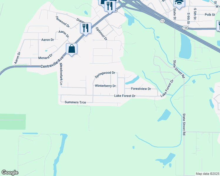 map of restaurants, bars, coffee shops, grocery stores, and more near 413 Springwood Drive in Belleville