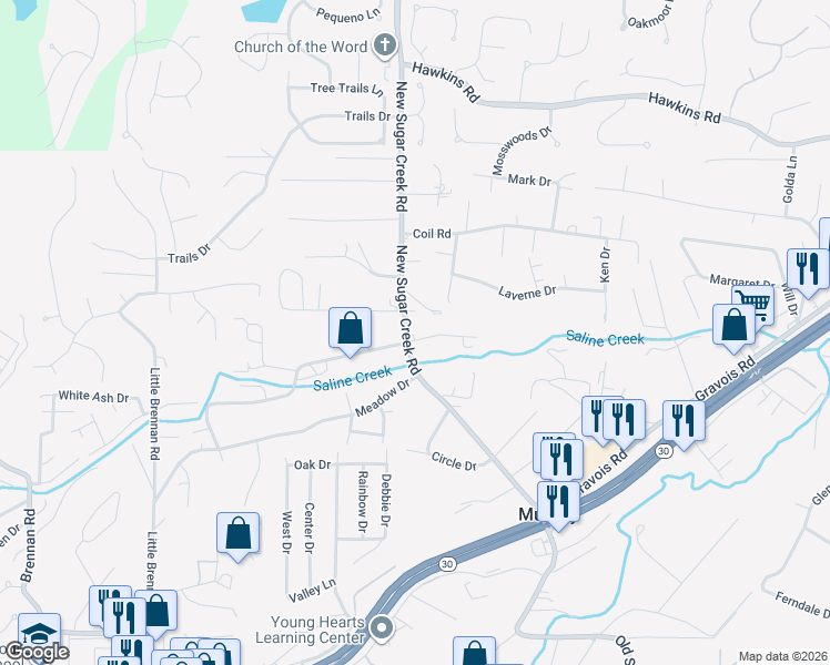 map of restaurants, bars, coffee shops, grocery stores, and more near 20 East Lark Drive in Fenton