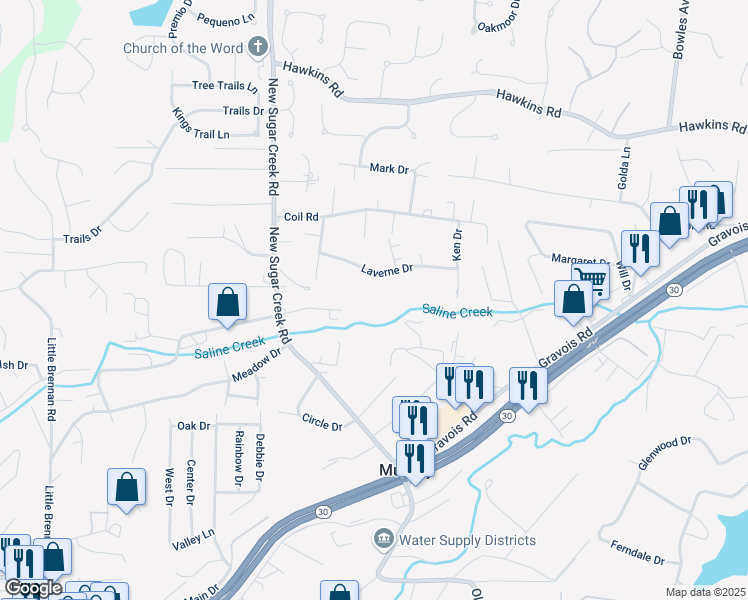 map of restaurants, bars, coffee shops, grocery stores, and more near 108 East Lark Drive in Fenton