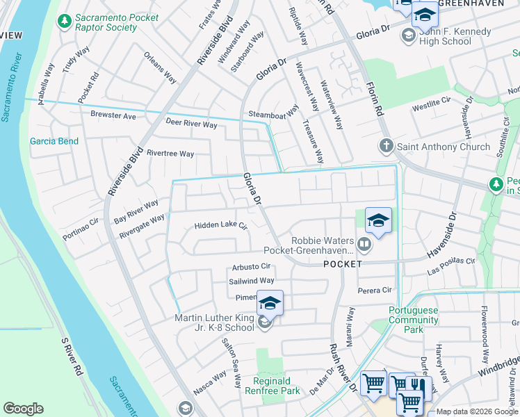 map of restaurants, bars, coffee shops, grocery stores, and more near in Sacramento