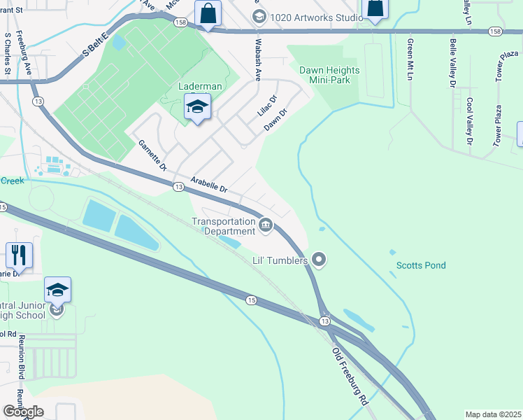 map of restaurants, bars, coffee shops, grocery stores, and more near 34 Periwinkle Circle in Belleville