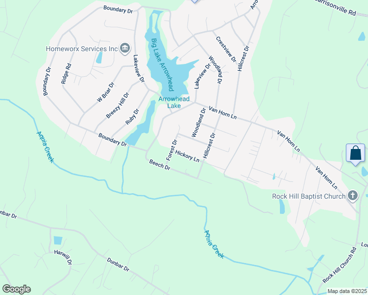 map of restaurants, bars, coffee shops, grocery stores, and more near 3 Hickory Lane in Stafford
