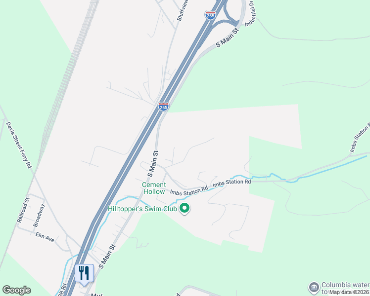 map of restaurants, bars, coffee shops, grocery stores, and more near 1900 Mound Drive in Dupo