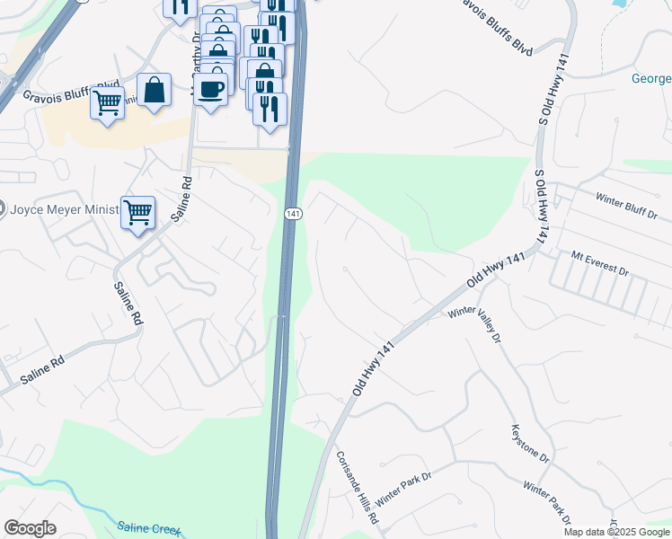 map of restaurants, bars, coffee shops, grocery stores, and more near 23 Claraned Heights in Fenton