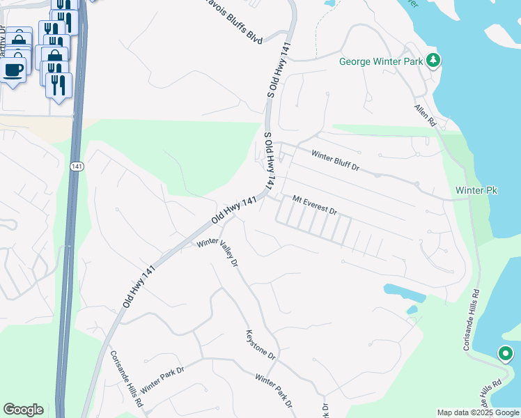 map of restaurants, bars, coffee shops, grocery stores, and more near 100 Park Hill Terrace Drive in Fenton