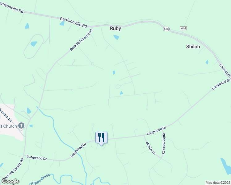 map of restaurants, bars, coffee shops, grocery stores, and more near 25 Woodside Lane in Stafford