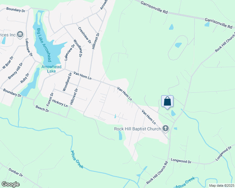 map of restaurants, bars, coffee shops, grocery stores, and more near 131 Van Horn Lane in Stafford