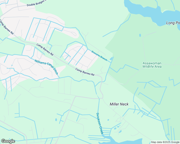 map of restaurants, bars, coffee shops, grocery stores, and more near 36595 Camp Barnes Road in Frankford