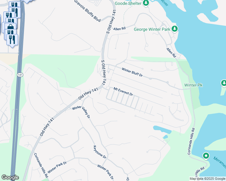 map of restaurants, bars, coffee shops, grocery stores, and more near 705 Bankura Drive in Fenton