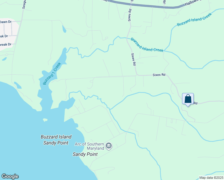 map of restaurants, bars, coffee shops, grocery stores, and more near 5458 Sixes Road in Prince Frederick