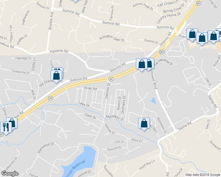 map of restaurants, bars, coffee shops, grocery stores, and more near 120 Delores Drive in Fenton