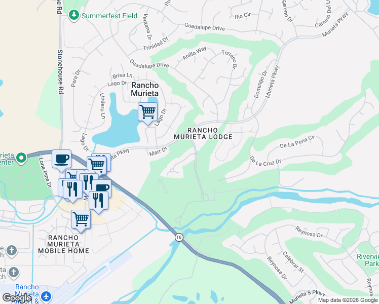 map of restaurants, bars, coffee shops, grocery stores, and more near 14992 Retreats Trail Court in Rancho Murieta
