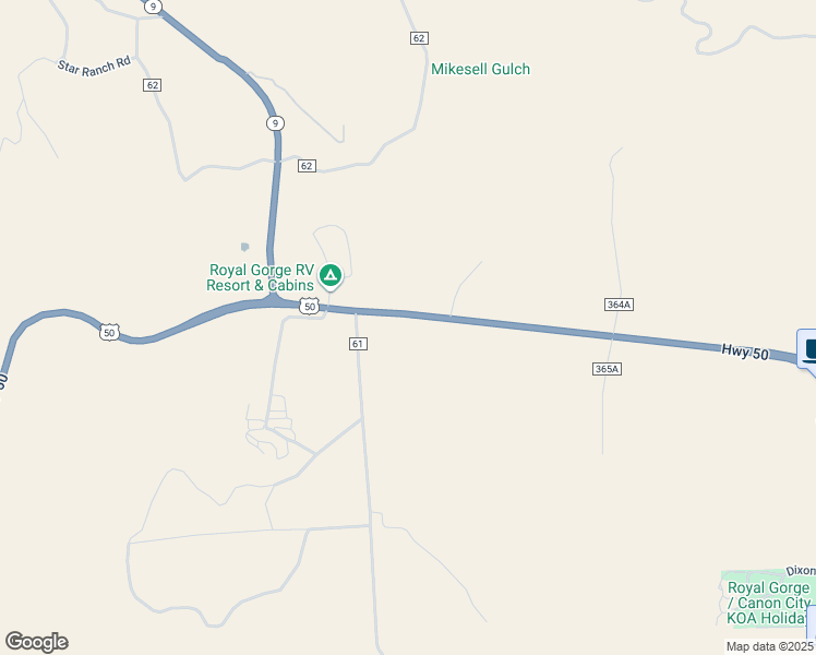 map of restaurants, bars, coffee shops, grocery stores, and more near 43754 U.S. 50 in Cañon City