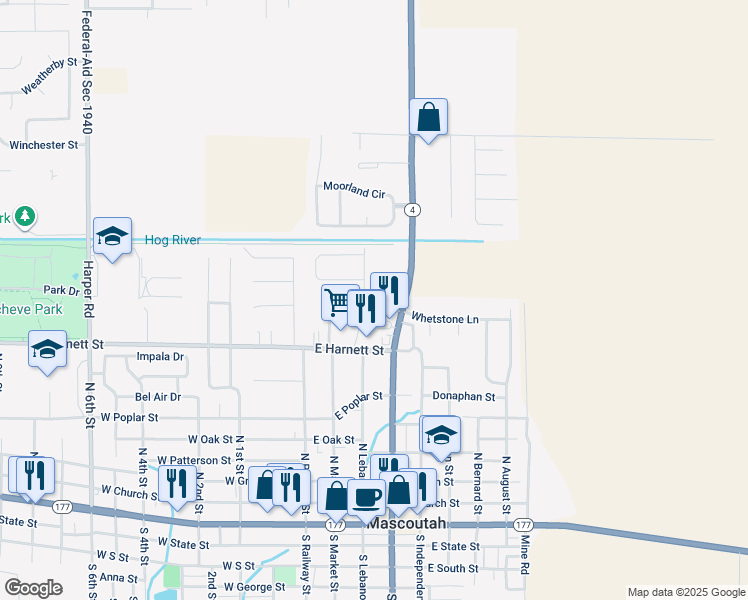 map of restaurants, bars, coffee shops, grocery stores, and more near 700 Mascoutah Plaza Drive in Mascoutah
