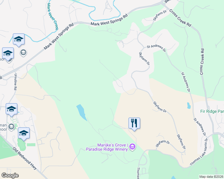 map of restaurants, bars, coffee shops, grocery stores, and more near 3918 Flintridge Drive in Santa Rosa