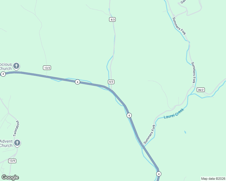 map of restaurants, bars, coffee shops, grocery stores, and more near West Virginia 4 in Procious
