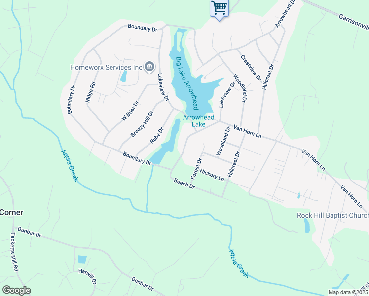 map of restaurants, bars, coffee shops, grocery stores, and more near 10 Beech Drive in Stafford