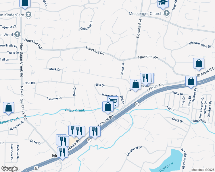 map of restaurants, bars, coffee shops, grocery stores, and more near 28 Will Drive in Fenton
