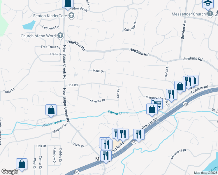 map of restaurants, bars, coffee shops, grocery stores, and more near 136 Coil Road in Fenton