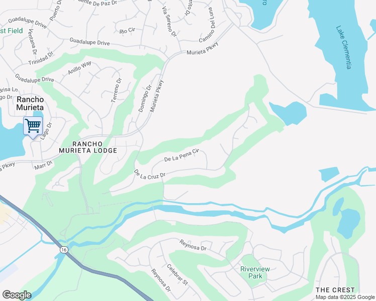 map of restaurants, bars, coffee shops, grocery stores, and more near 15189 De La Pena Circle in Rancho Murieta
