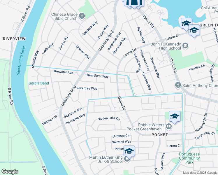 map of restaurants, bars, coffee shops, grocery stores, and more near 7016 Gloria Drive in Sacramento