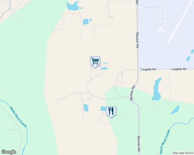 map of restaurants, bars, coffee shops, grocery stores, and more near 4401 Slusser Road in Windsor