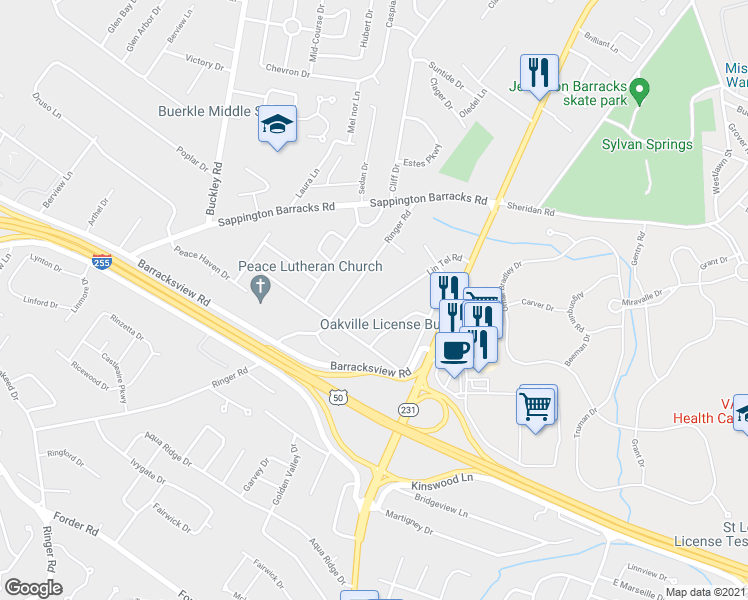 map of restaurants, bars, coffee shops, grocery stores, and more near 3227 Lin Tel Rd in St Louis