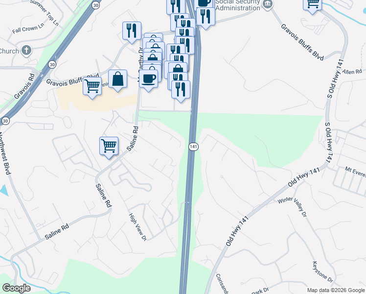 map of restaurants, bars, coffee shops, grocery stores, and more near 609 Silver Maple Dr in Fenton