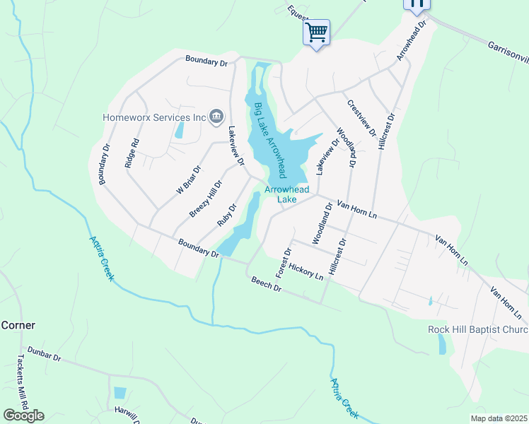 map of restaurants, bars, coffee shops, grocery stores, and more near 4 Beech Drive in Stafford