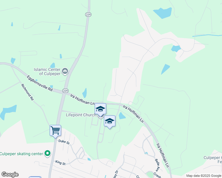 map of restaurants, bars, coffee shops, grocery stores, and more near 12507 Sherwood Forest Drive in Culpeper