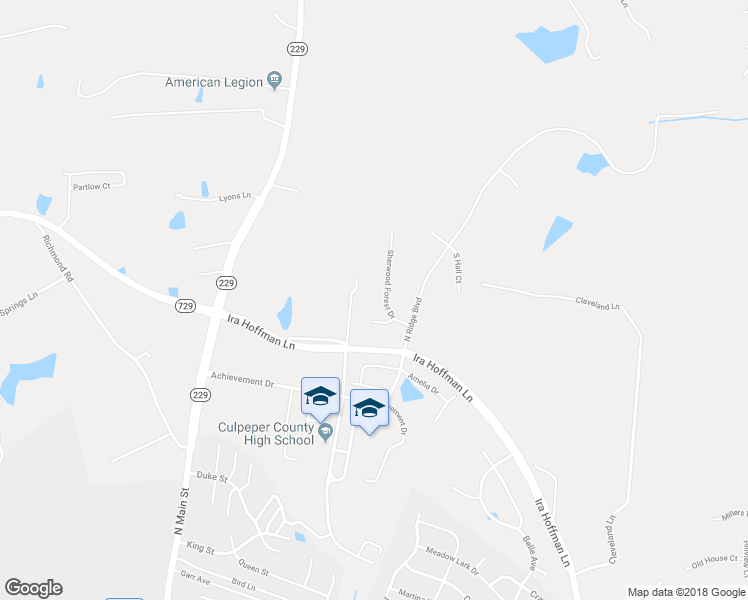 map of restaurants, bars, coffee shops, grocery stores, and more near 12507 Sherwood Forest Drive in Culpeper