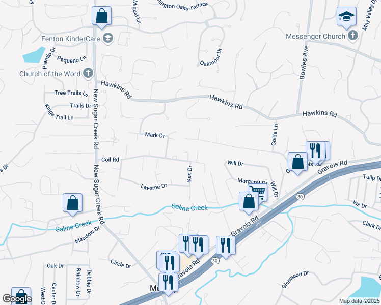 map of restaurants, bars, coffee shops, grocery stores, and more near 3 Rosemond Drive in Fenton