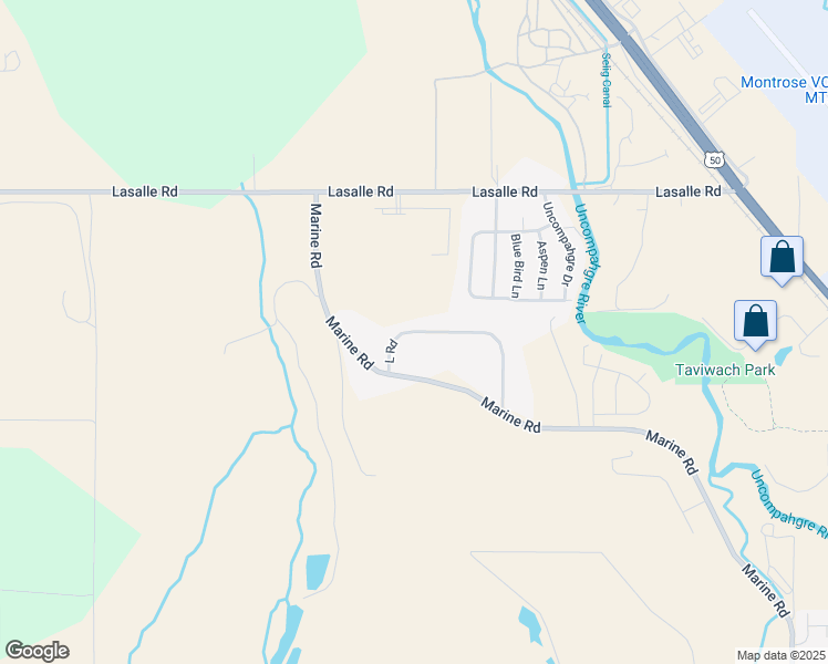 map of restaurants, bars, coffee shops, grocery stores, and more near L Road in Montrose County