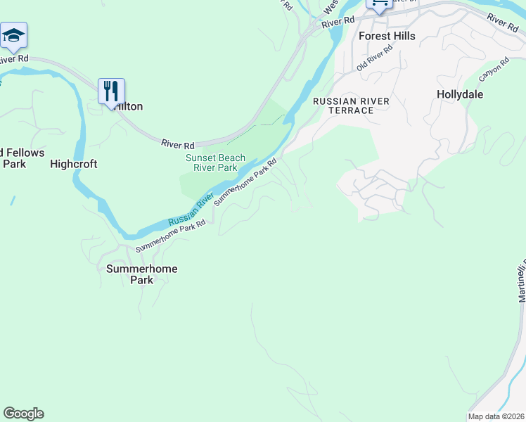 map of restaurants, bars, coffee shops, grocery stores, and more near 11480 Terrace Drive in Forestville
