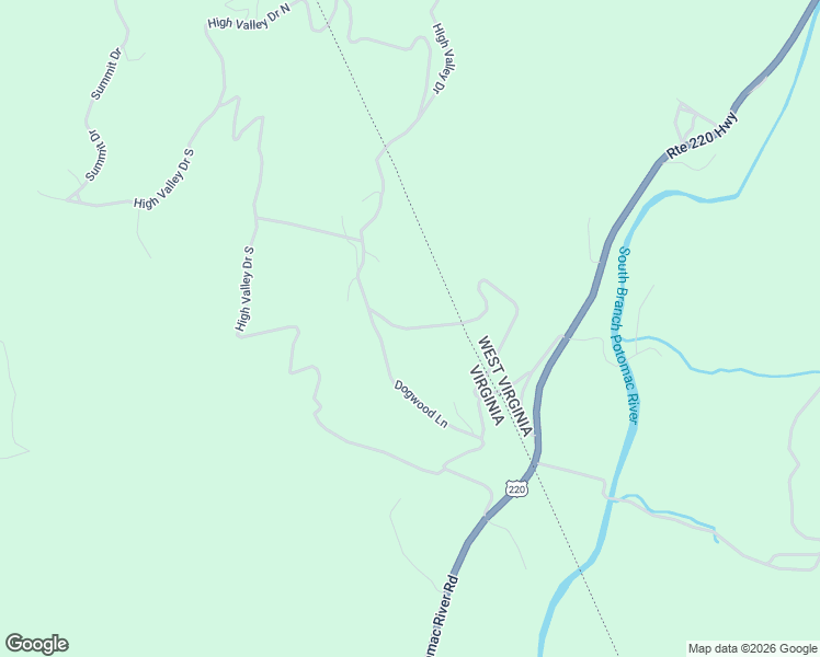 map of restaurants, bars, coffee shops, grocery stores, and more near High Valley Drive in Highland County