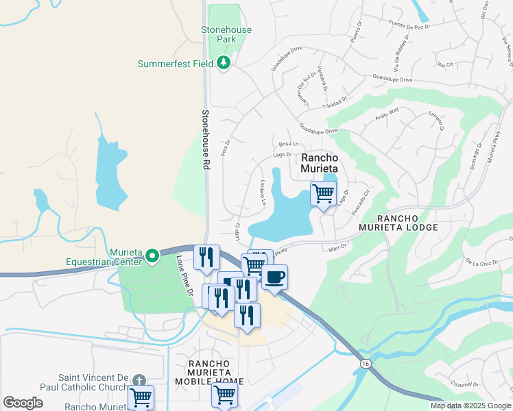 map of restaurants, bars, coffee shops, grocery stores, and more near 7002 Lindero Lane in Sloughhouse