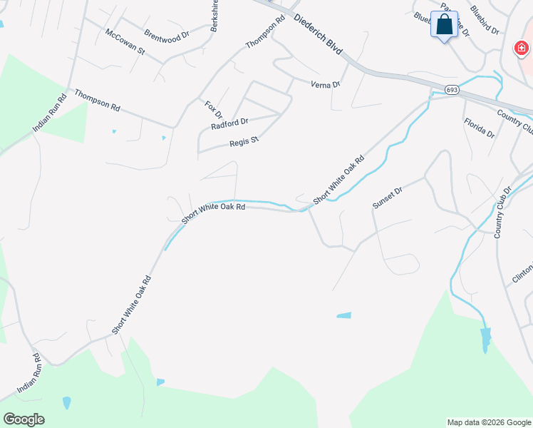 map of restaurants, bars, coffee shops, grocery stores, and more near 306-308 Short White Oak Rd in Russell