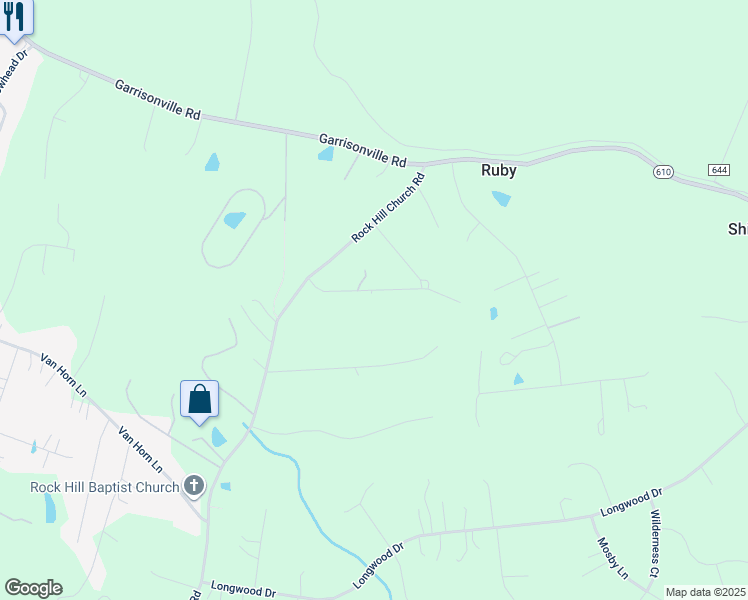 map of restaurants, bars, coffee shops, grocery stores, and more near 12 Turner Drive in Stafford