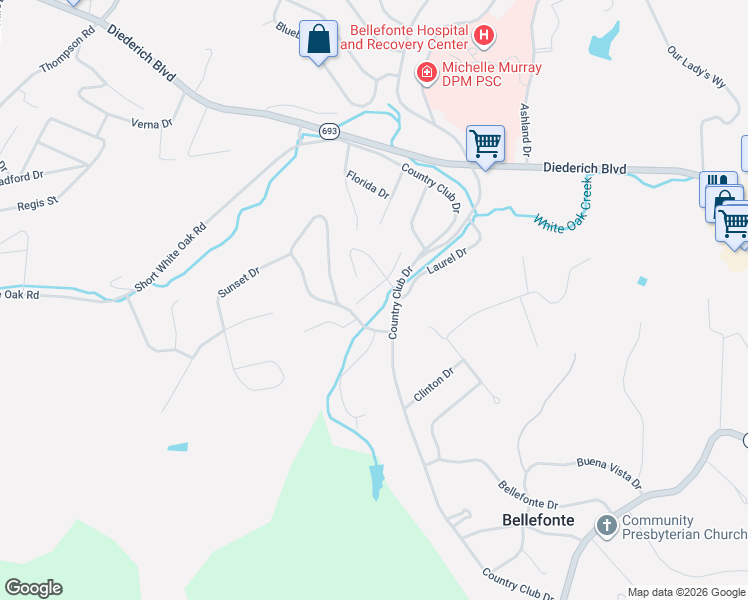 map of restaurants, bars, coffee shops, grocery stores, and more near 116 India Drive in Ashland