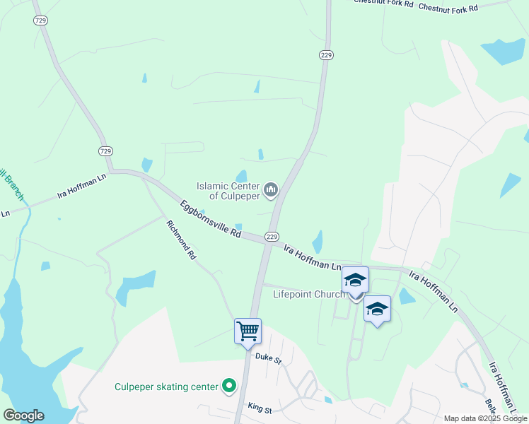 map of restaurants, bars, coffee shops, grocery stores, and more near 14458 Rixeyville Road in Culpeper