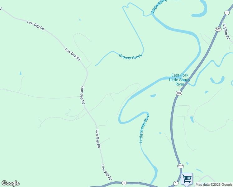 map of restaurants, bars, coffee shops, grocery stores, and more near Mays Farm Road in Greenup County