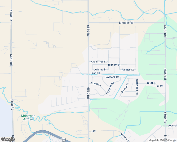 map of restaurants, bars, coffee shops, grocery stores, and more near 1116 6530 Road in Montrose