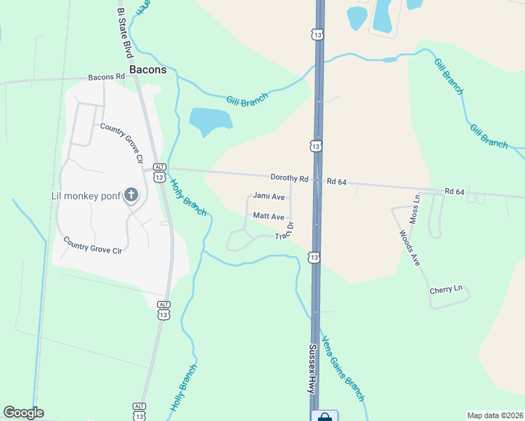 map of restaurants, bars, coffee shops, grocery stores, and more near 36691 Old Stage Road in Delmar