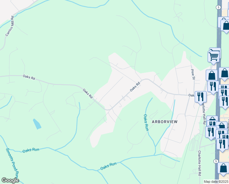 map of restaurants, bars, coffee shops, grocery stores, and more near 7710 Kent Drive in Charlotte Hall