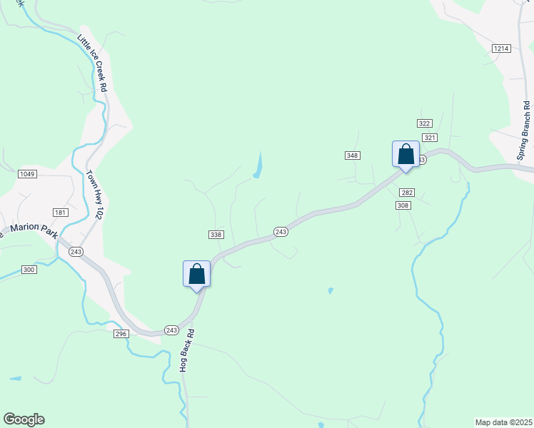 map of restaurants, bars, coffee shops, grocery stores, and more near 38 Pvt Dr 2769 St Rt 243 in Ironton